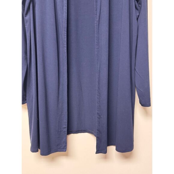J. JILL Wearever Collection Navy Blue Open Front Long Line Cardigan, Sz L - Picture 3 of 8